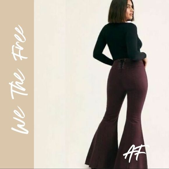 WE THE FREE CURVY HIGH-RISE BACK LACE CORDS MOSS - Picture 2 of 6